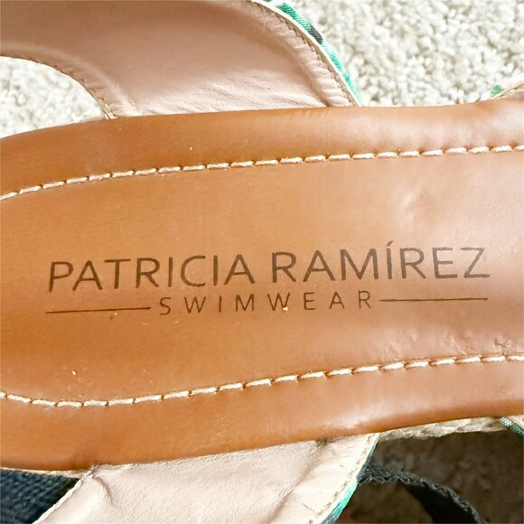 PATRICIA RAMIREZ SWIMWEAR PALM LEAF Ankle Wrap Platform Espadrille Sandal - Picture 9 of 12